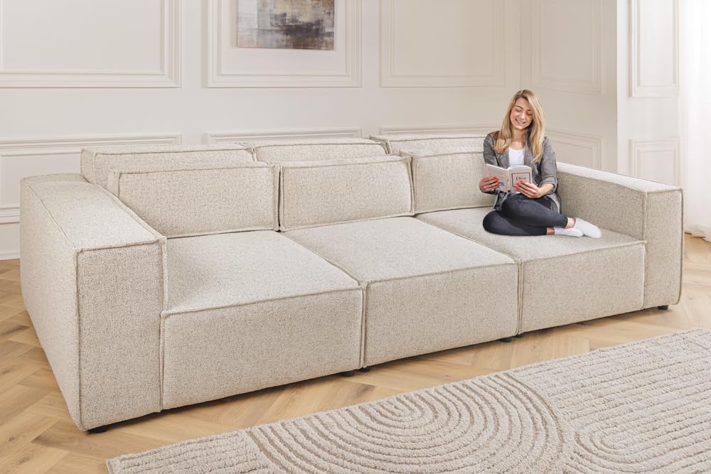 Riess Ambiente 3-Sitzer Sofa Bossa NOVA - 260cm - beige Ocean - Strukturstoff - Couch