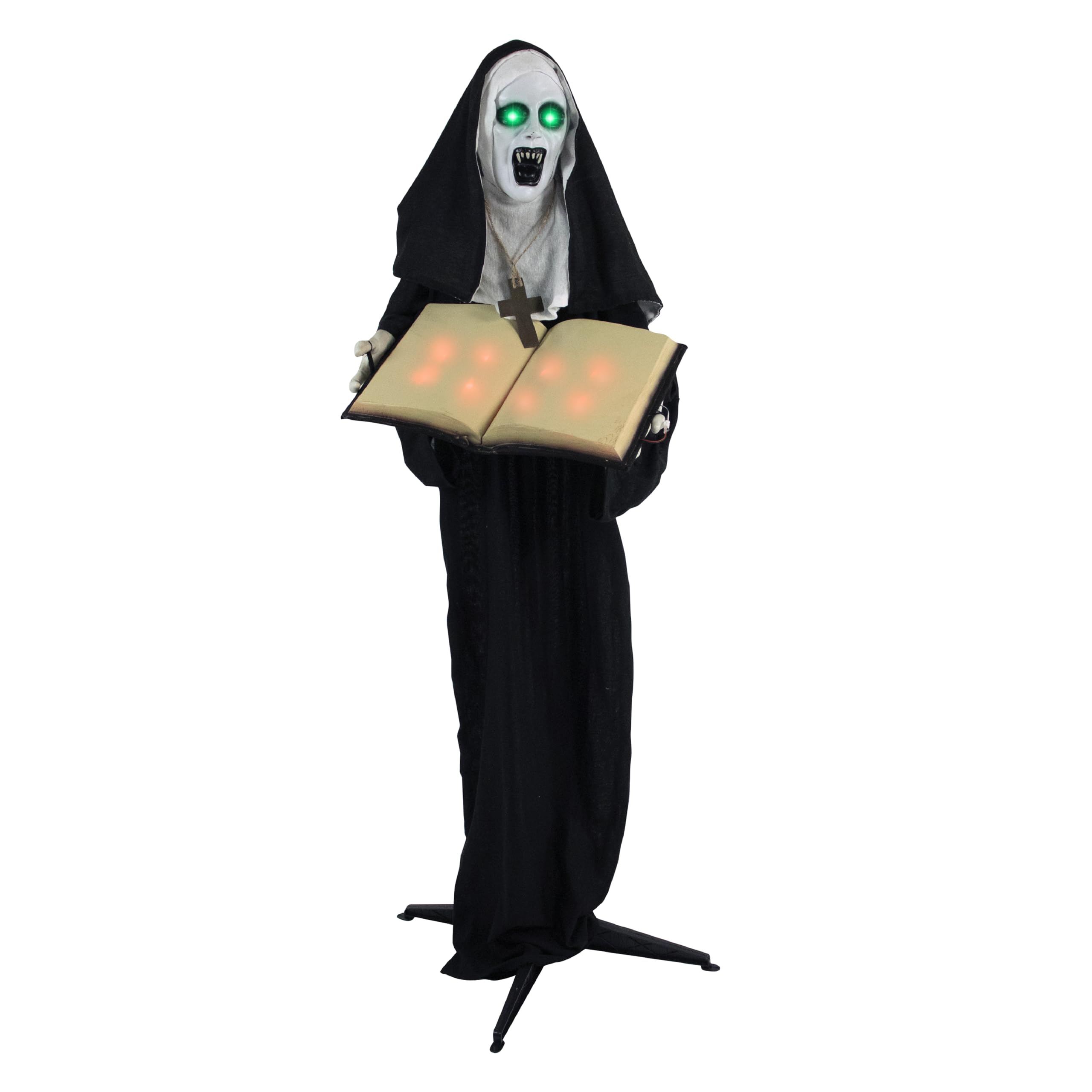 Photo 1 of ***STOCK PHOTO FOR REFERENCE ONLY******FACTORY SEALED - OPENED FOR INSPECTION***Haunted Hill Farm Lifesize Scary Talking Haunted Nun Halloween Prop with Touch Activated Lights and Sound, Poseable, Battery Operated Indoor or Covered Outdoor Creepy Hallowee