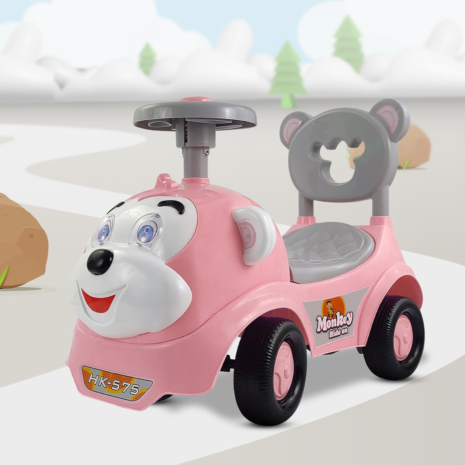 Dash Monkey Ride On for Kids, Baby Car, Ride On for Kids 2 Years+, Push Car for Baby with Backrest and Under Seat Storage Utility Box for Toys (Capacity 20kg | Pink) (B081QCP6ZY) Amazon Price History, Amazon Price Tracker