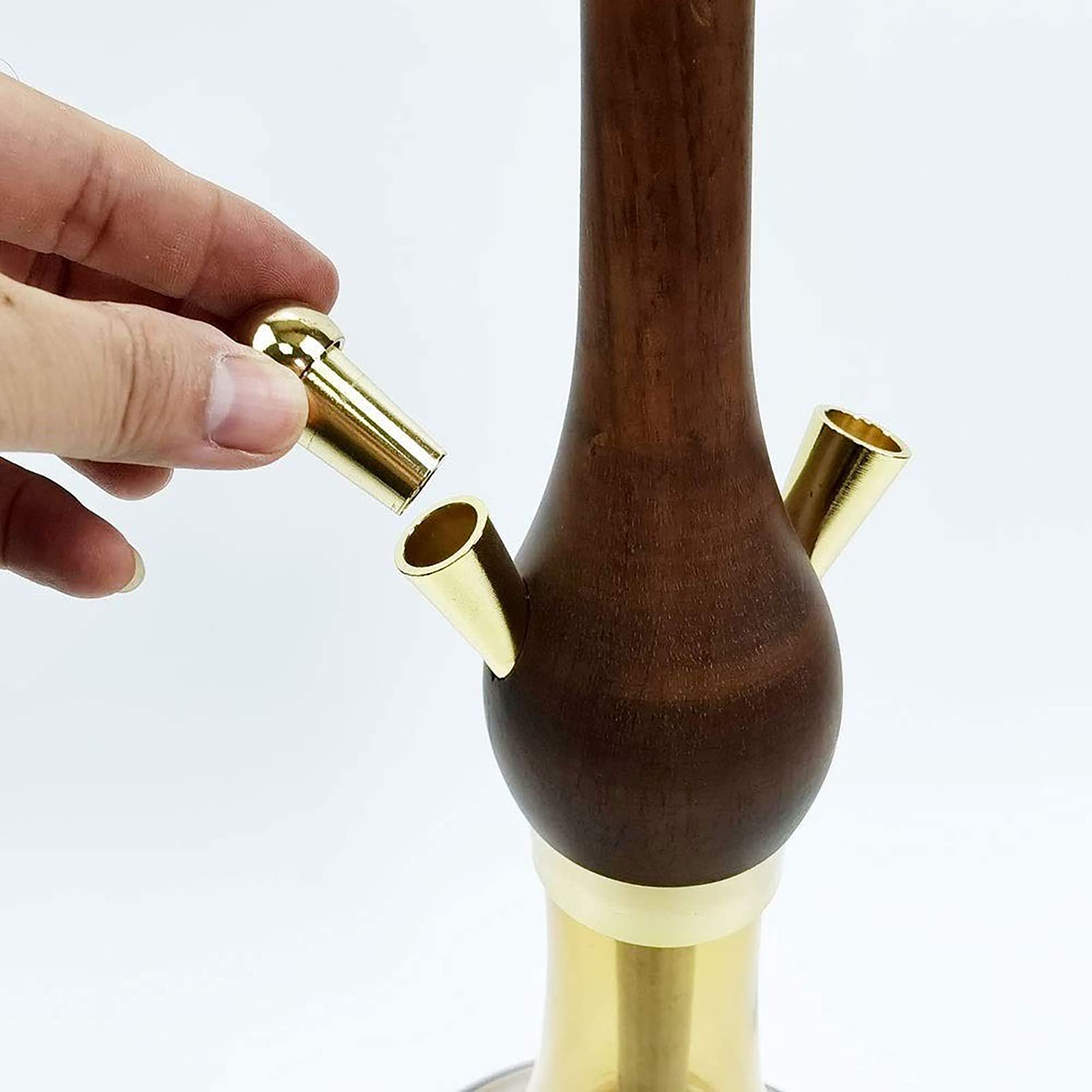 Conjunto de Hookah de la manguera, Juego de narguile de madera de estilo de vidrio de estilo moderno Shisha con pinzas de carbón de manguera de cuero
