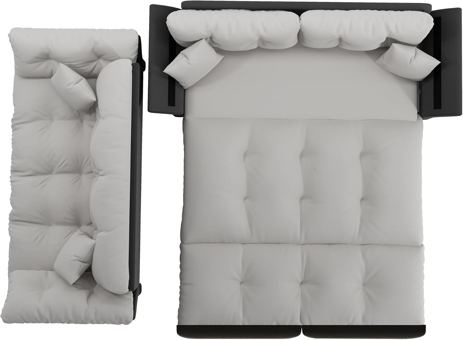 74.8‘’ Velvet Queen Pull Out Sofa Bed with 2 Pillows, 3-in-1 Convertible Loveseat Sleeper Sofa Couch with Armrest, Space Saving for Living Room, Apartment, Gray