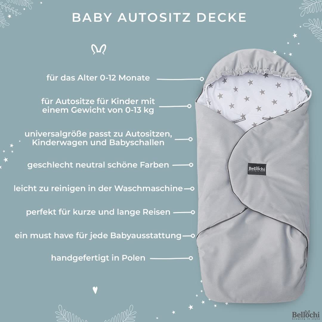 Premium Einschlagdecke Babyschale, Baby Erstausstattung aus Baumwolle für Autositz, Kuscheldecke für Kinderwagen mit Fußsack passend für Maxi-Cosi, Römer, Cybex – Rosa
