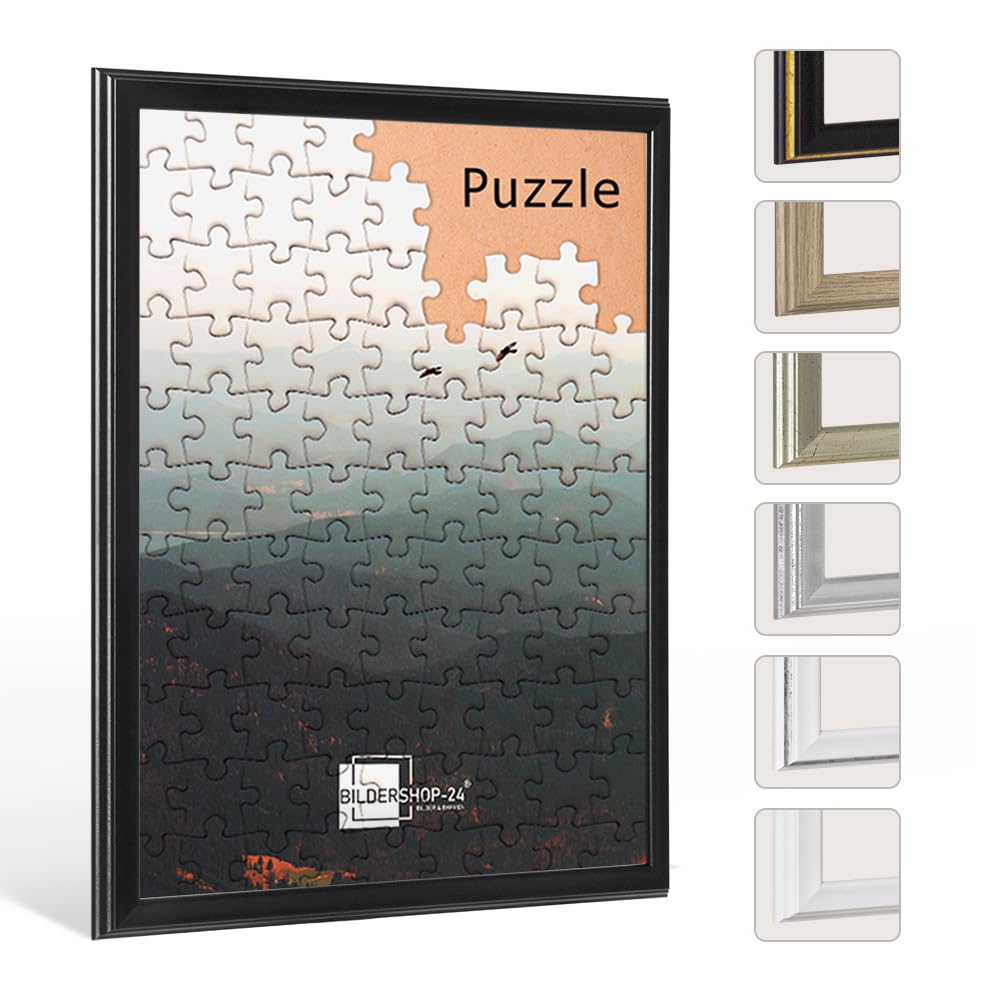 Bildershop-24 Puzzlerahmen KALYPSO Schwarz (matt) 27x39cm (ca. 300 Teile)