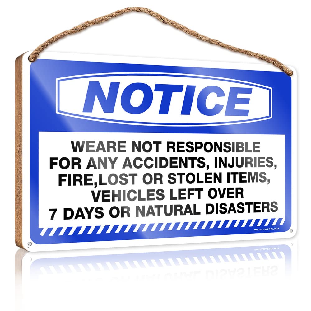 Front Door Wooden Sign Notice We Are Not Responsible For Accidents Wooden Sign Hanging Decor Door Funny Room Signs(23X35CM)