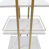 Vista 8 de Carrito de almacenamiento de plástico rodante de 3 niveles con ruedas con bloqueo, estantes de almacenamiento multifuncionales para cocina, sala