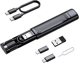 Mcdodo 多機能 デジタル収納ケース【USB-C to ライトニング 変換アダプタ & USB-C to USB-Cケーブル(60W PD急速充電) & USB-C to Micro USB 変換アダプタ & USB-C to USB-A 変換アダプタ & カードピン付き】 カードスロット内蔵 スマホアクセサリー 多機能充電グッズ ブラック