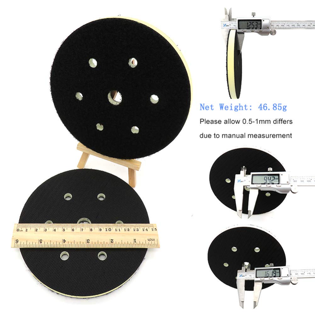 5PCS Almohadilla de interfaz de espuma de PU 6"150MM 7 orificios Densidad media Gancho y bucle Lijadora Almohadilla de respaldo Almohadilla de pulido Herramientas eléctricas Piezas