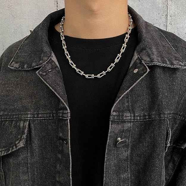 Image of THE MEN THING Chain for Men, Luxury Pure Titanium Steel Chain | Silver Stainless Steel Chain | Necklace Jewellery for Men & Boys