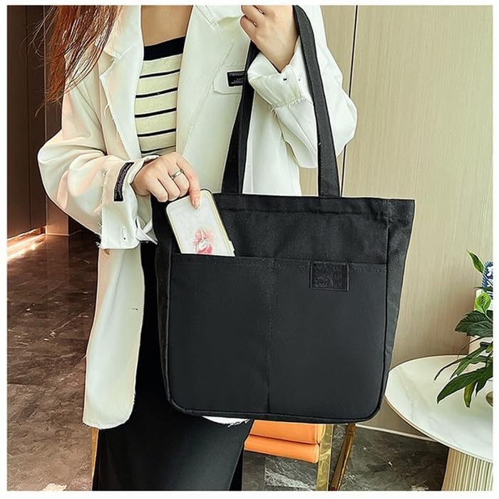 Tote Bag Canvas Bolsa Grande Capacidad A4 con Cierre miniatura 2