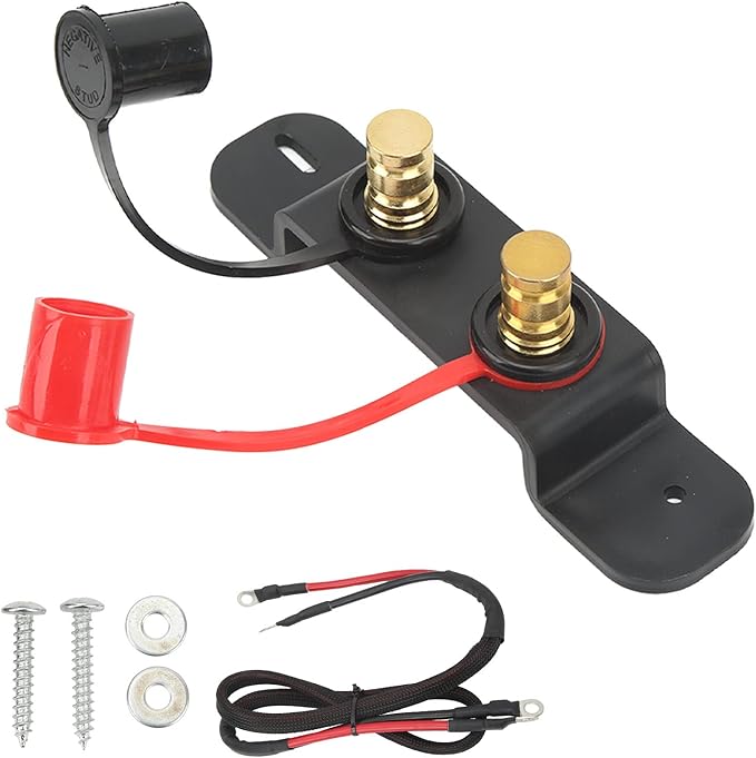 Remote Battery Terminal Kit, Remote Battery Jumper Terminals Charging Posts with 4 Gauge Cable