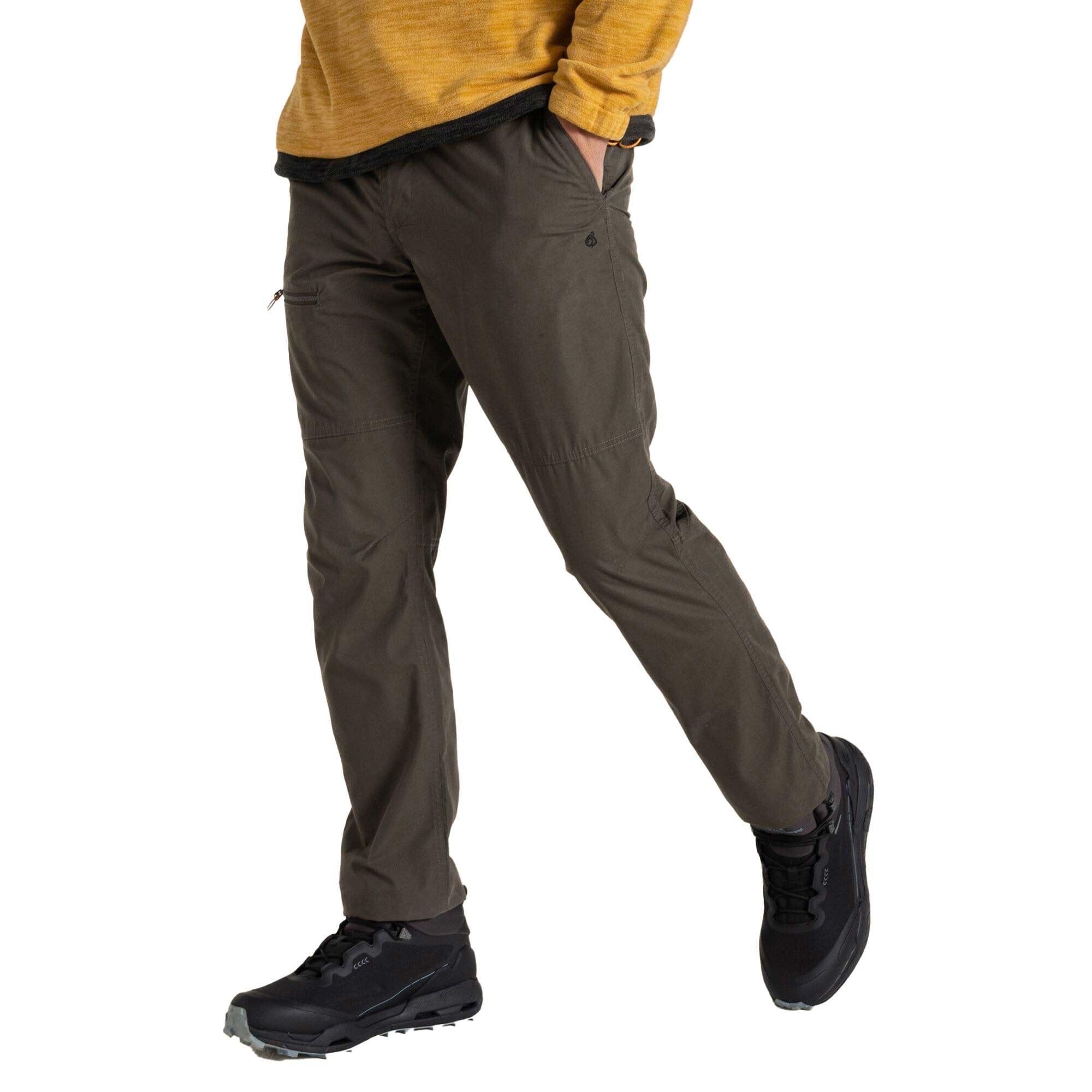 Craghoppers Mens Trousers With 3 Pockets Brisk Walking DofE Awards Approved Outdoor Pants, Woodland Green, 34W Long EU
