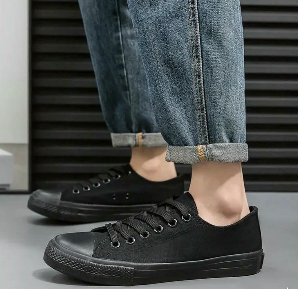 Sneaker Donna Tela,Scarpe Basse da Donna con Lacci, Suola in Gomma, Tinta Unita, Primavera Autunno, Adulto