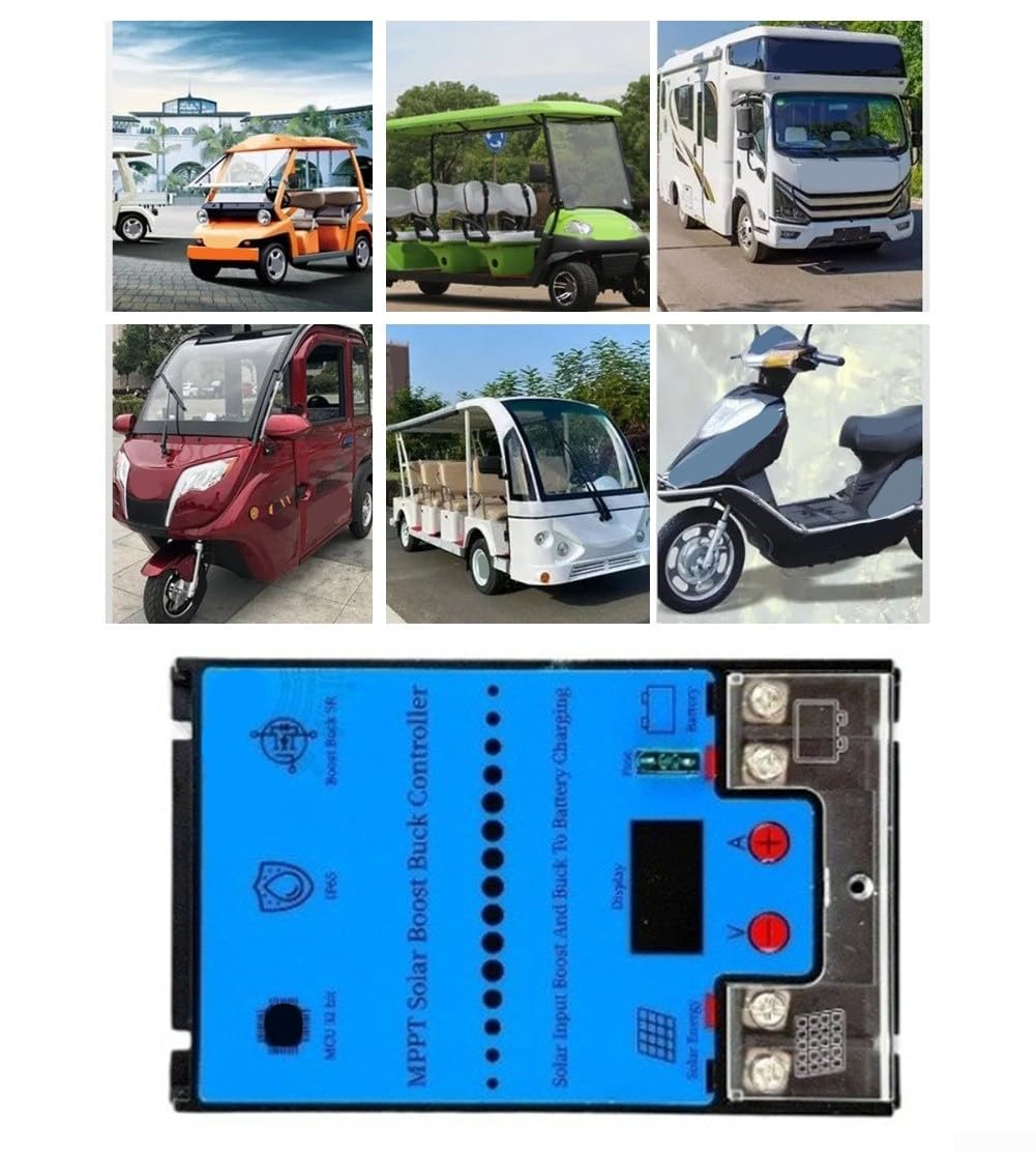 Régulateur de panneau solaire MPPT 500 W - Sortie 12 V-88 V pour caravane, bateau pour camping-car - Lithium pour batterie pour chargeur (15 A 500 W)