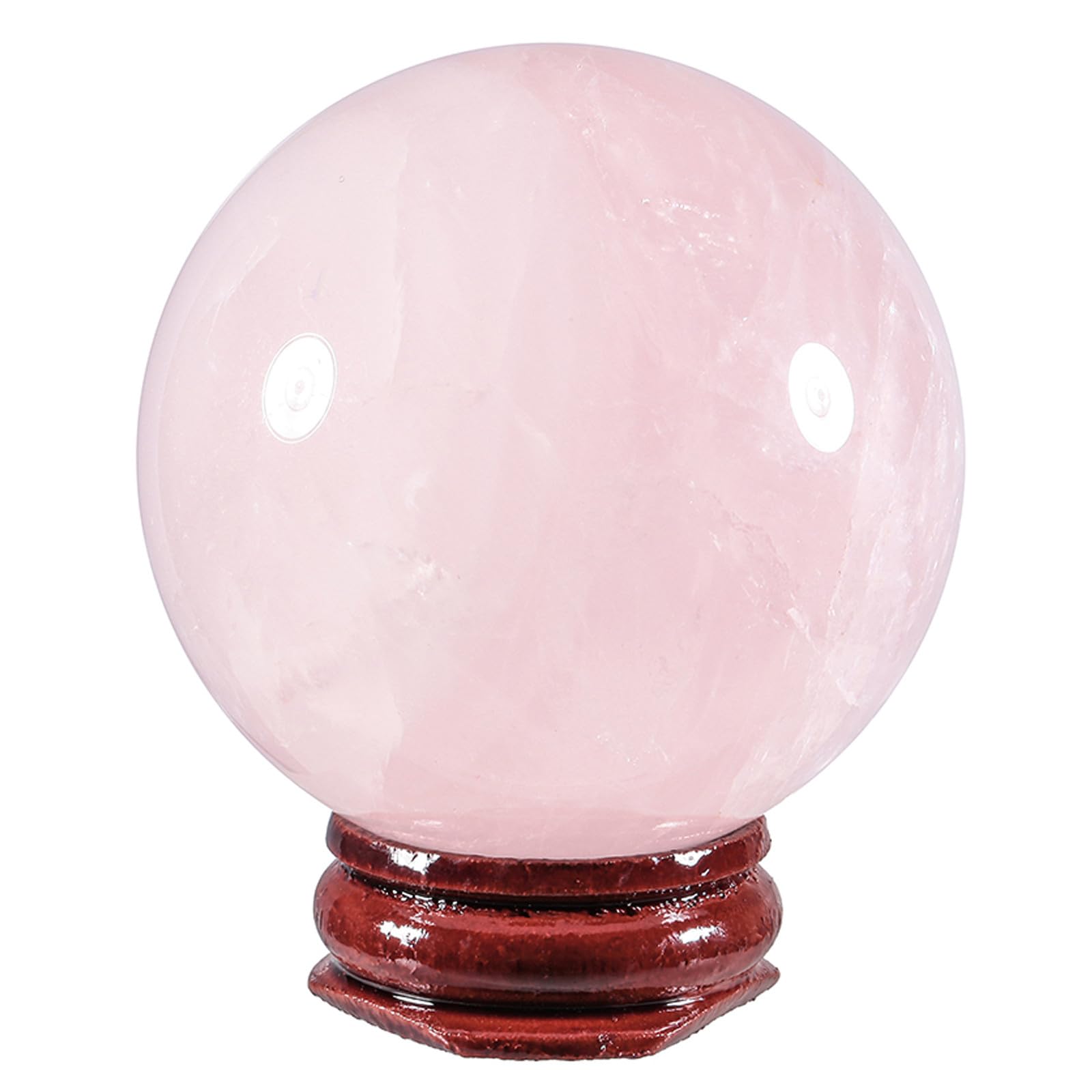 Nupuyai Natural Rose Quartz Crystal Ball with Wooden Stand