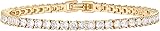 PAVOI 14K Gold Plated 3mm Cubic Zirconia Classic Tennis Bracelet | Gold Bracelets for Women | Size 6.5-7.5 Inch 14K Gold Plated 7.5 Inches Yellow Gold