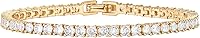 PAVOI 14K Gold Plated 3mm CZ Tennis Bracelet for Women & Men | Adjustable 6.5-7.5" Sparkling Everyday Jewelry