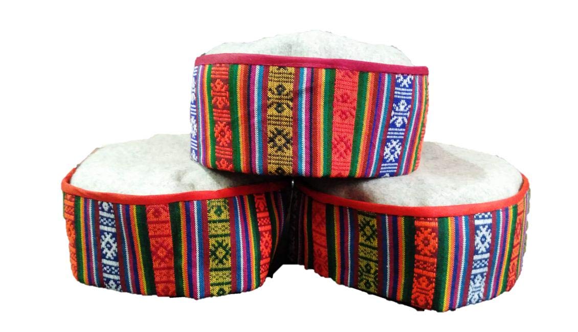 Unisex Himachali Kullu Kinnauri Patti Woolen Cap/Topi Multi-Coloured Pack of 3 Traditional Handcrafted pahadi topi