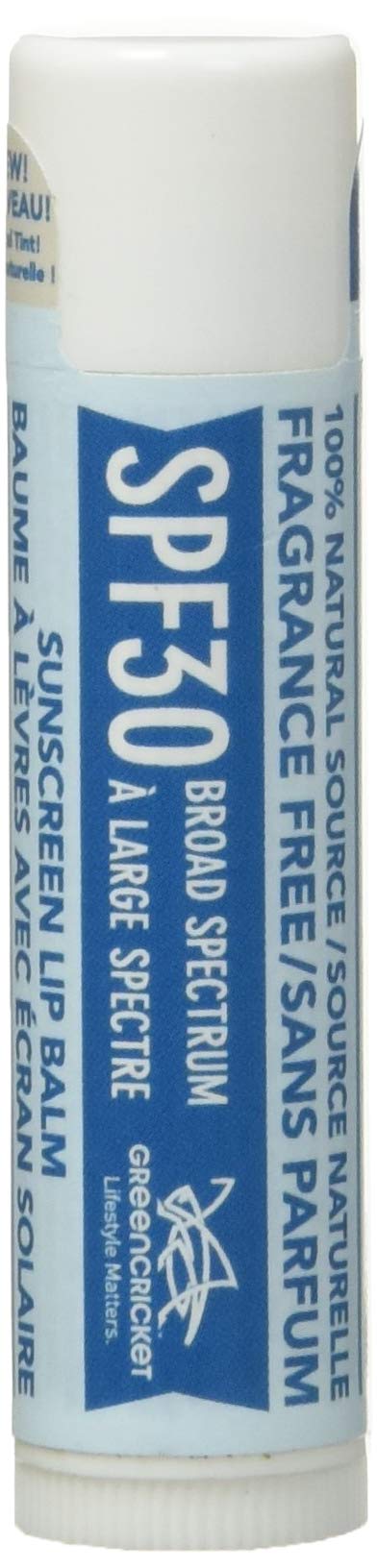 Green Cricket Clear SPF 30 fragrance free/unscented lip balm, 1