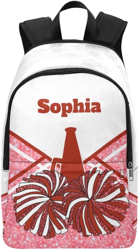 Personalized Cheerleader Red Backpack with Name Custom Travel Bag for women Men