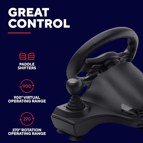 Trust GXT 289 Movi Racestuur PS4, PC, Xbox Series X/S, Nintendo Switch, Gaming Racing Wheel met Voetpedalen, Versnellingspook en Schakelflippers, Stuurwiel voor Farming Simulator / F1 / Gran Turismo - Afbeelding 5