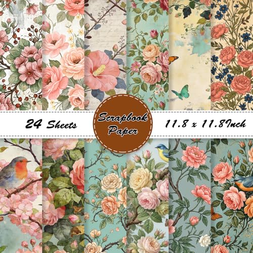 Papier pour scrapbooking floral antique 30x30 cm contre les pannes d'inspiration