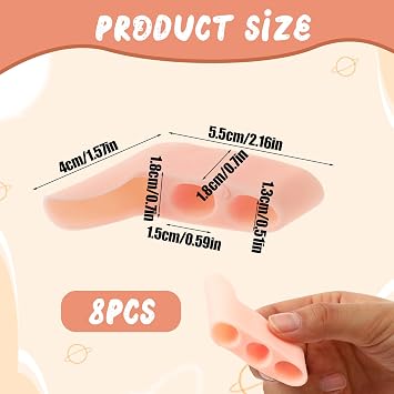 8 Pcs Pinky Toe Separator Bunion Corrector Toe Spacers Little Toe Protectors Pain Relief Cushions Soft Bunion Pads for Men Women Overlapping Toe Curled Pinky Toes Preventing Rubbing Relieve Pressure