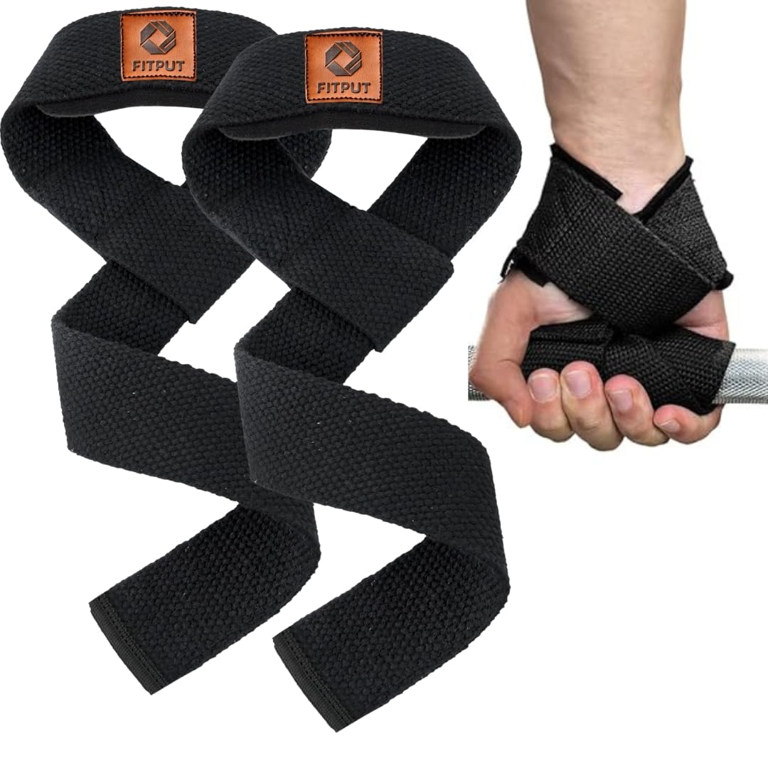FITPUT Weight Lifting Straps For Gym Wrist Support For Gym Workout Wrist Strap For Gym Wrist Supporter Deadlift Strap Weightlifting Straps For Grip Gym Straps For Weight Lifting (Black)-image-23