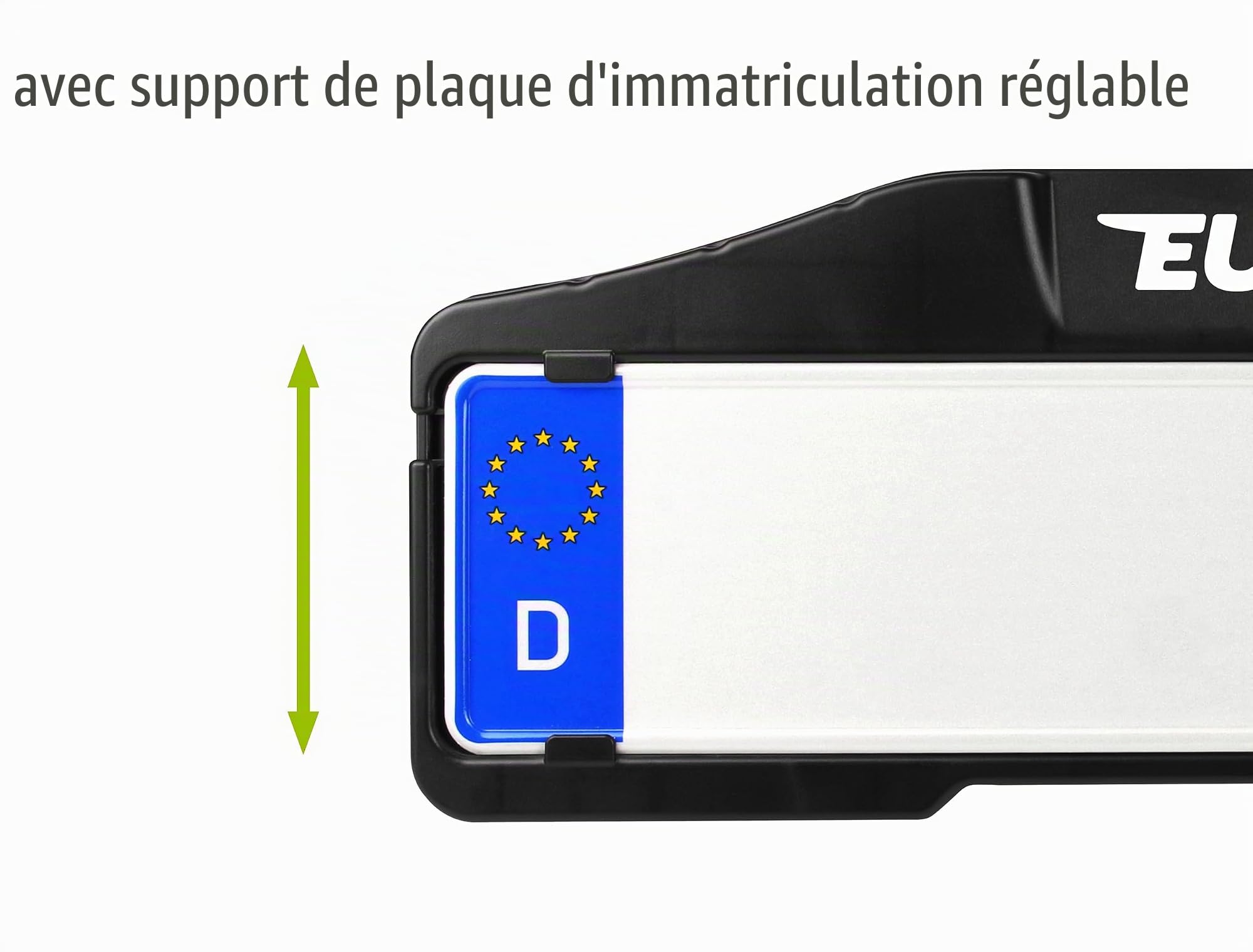 EUFAB 11648ON Porte-vélos Premium 2" Black Edition, Compatible avec vélo électrique, entièrement pré-monté, Protection antivol, pour 2 vélos, pour attelage de remorque, Noir