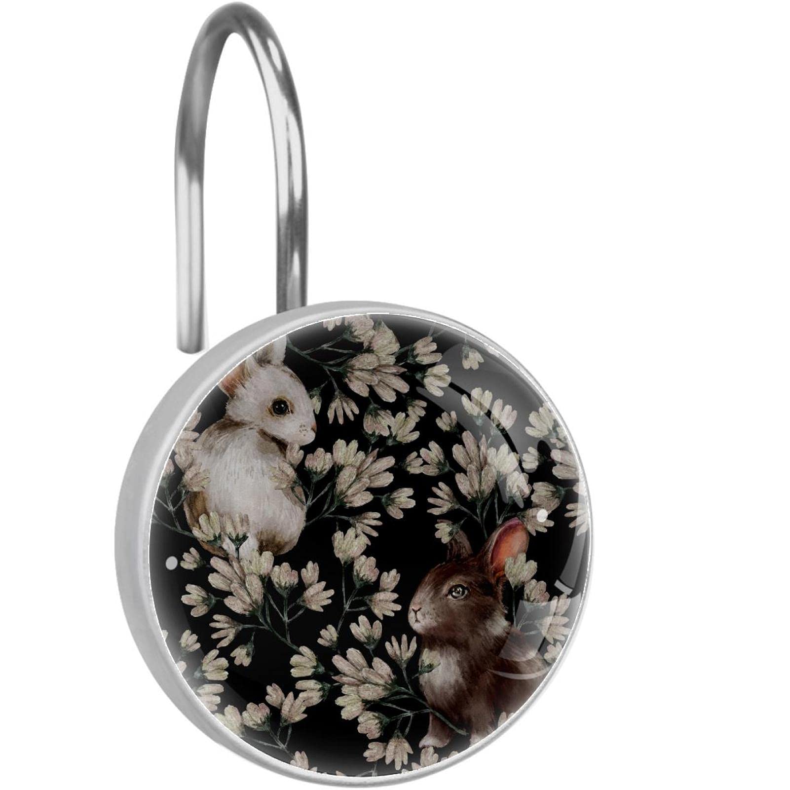Crochets rideau douche inox lapin fleurs : ne laissez plus la rouille gâcher votre déco