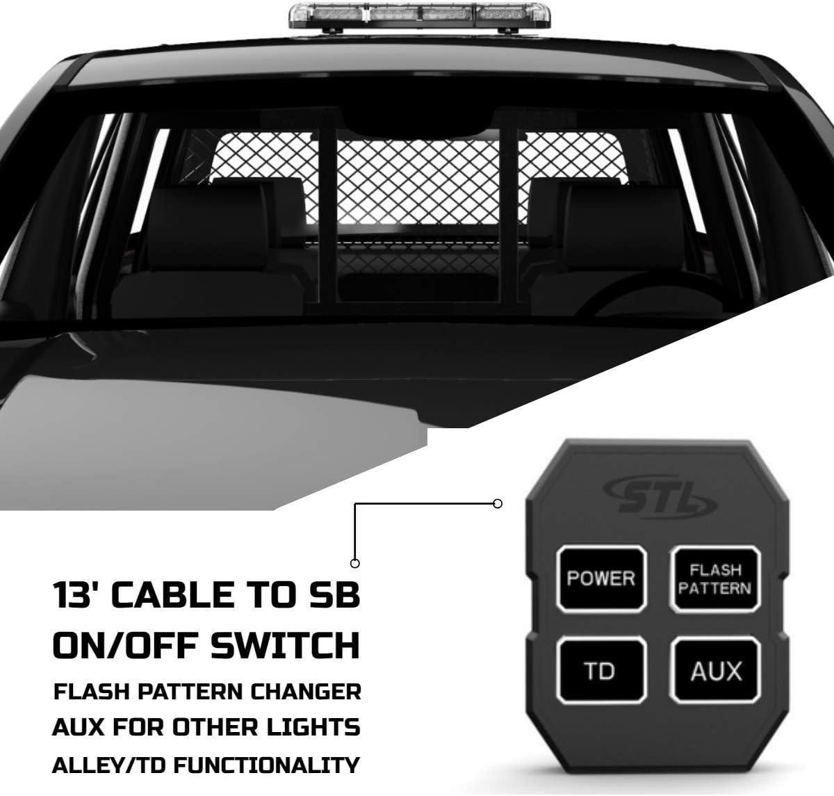 SpeedTech Lights Mini 21 120 Watts LED Strobe Lights for Trucks, Cars, Plows, and Emergency Vehicles with Magnetic Roof Mount in Amber/White (Amber/Clear)