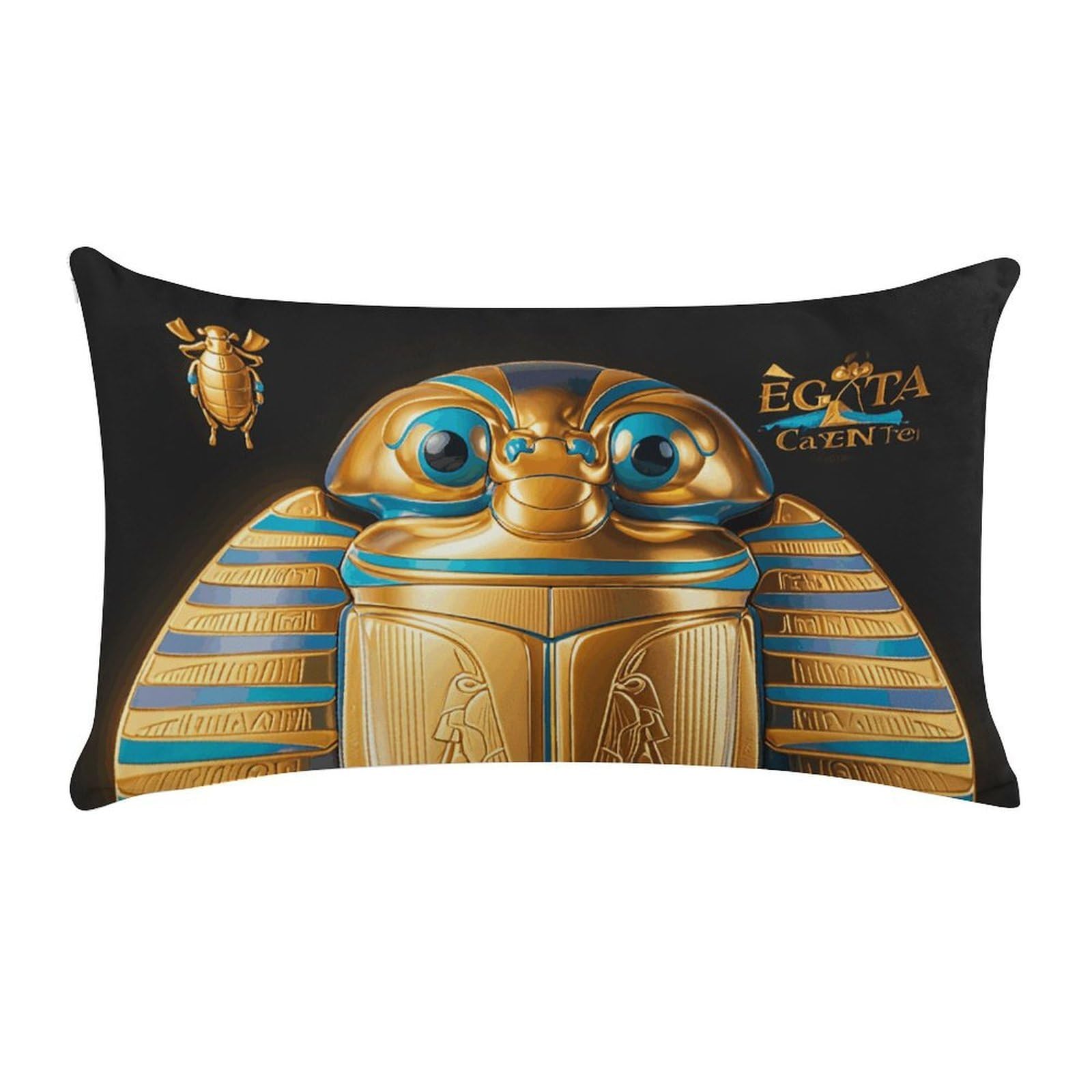 Egyptian Scarab Pillow Cases for Sofa, Super Soft Plush Pillow Cover with Zipper, Luxury Cozy Pillow Shams for All Seasons, Lightweight Pillowcases for Bedroom, 12" X 20"
