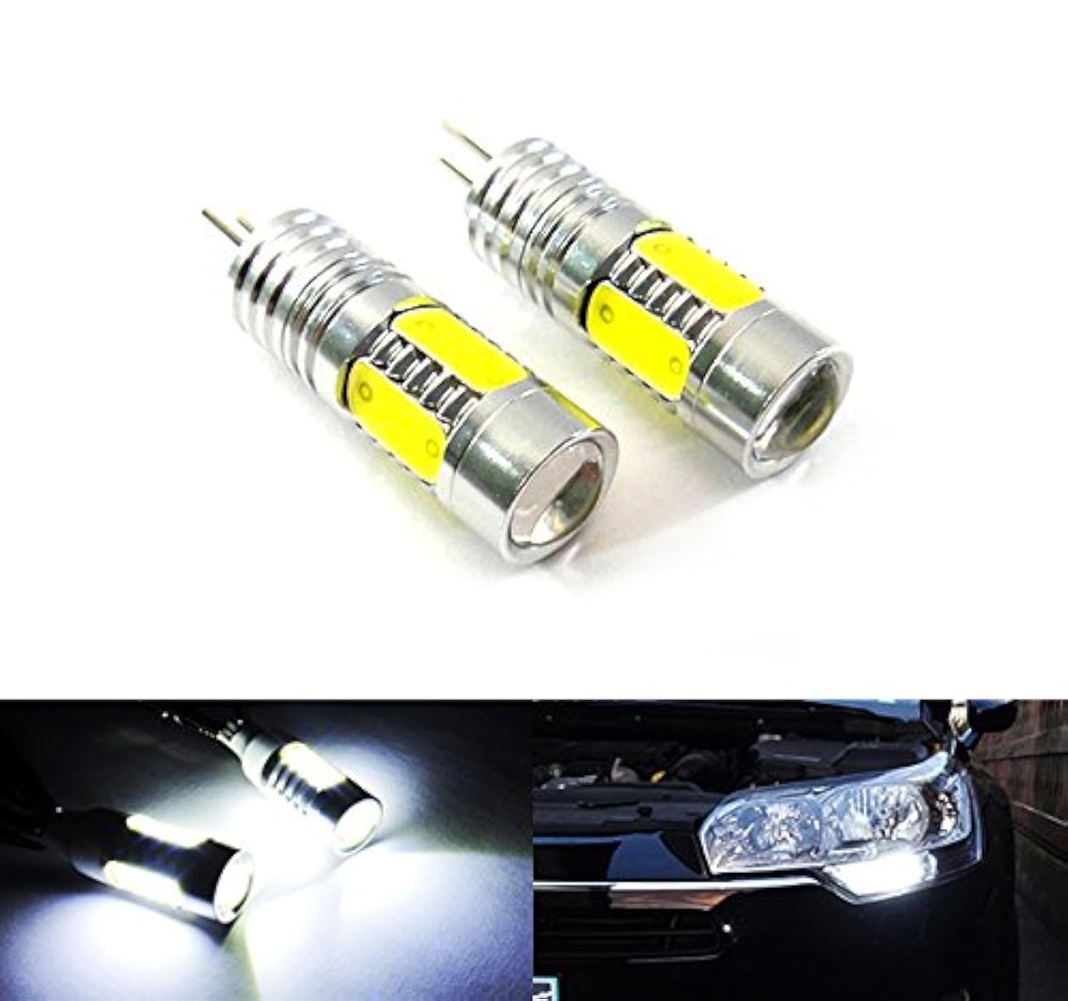 RZG 2 x biała żarówka HP24W HPY24W G4 LED światło boczne reflektor światła do jazdy dziennej DRL dla 3008 5008 C5