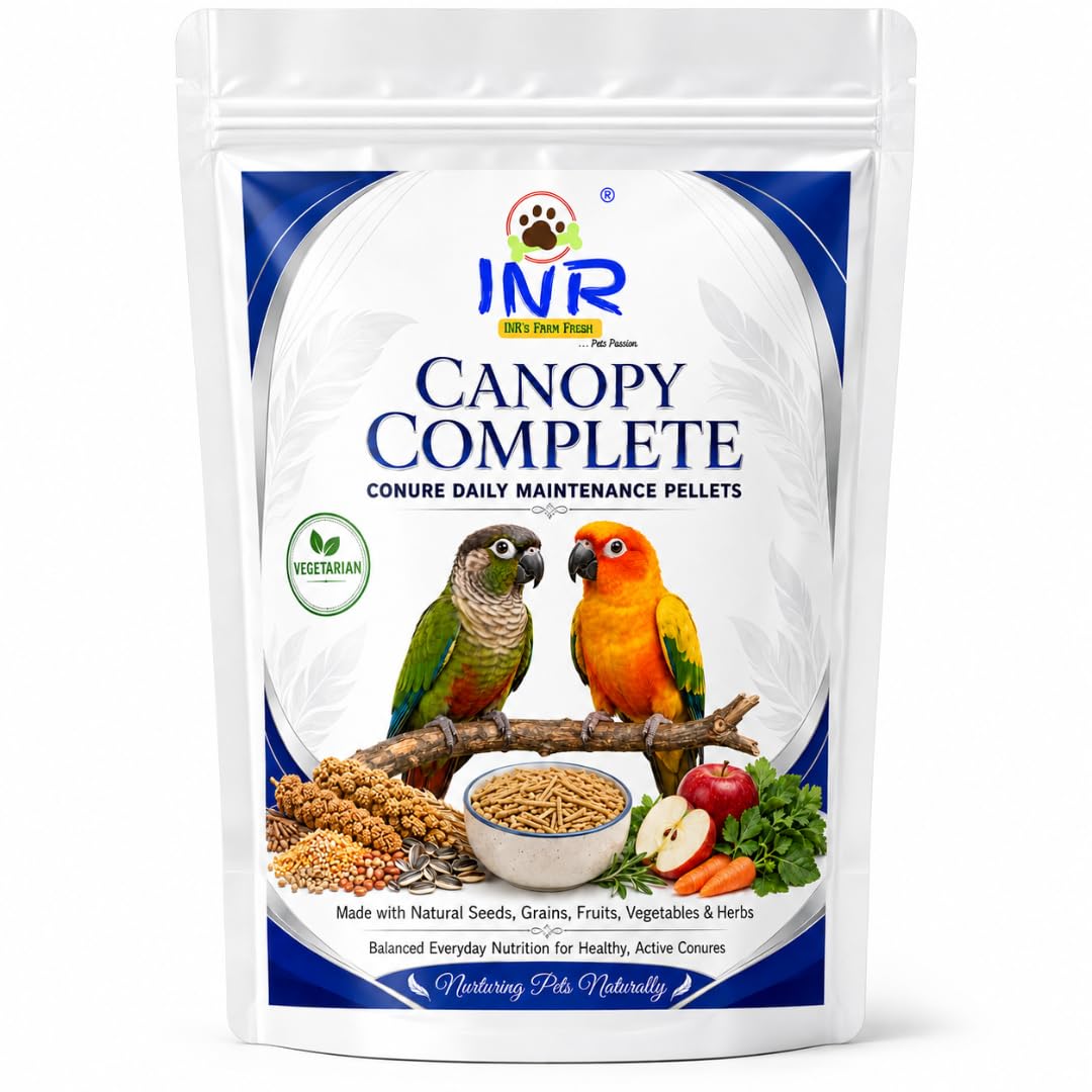 Canopy Complete Daily Maintenance Conure Bird Food (250g) for Healthy & Balanced Diet with Herbs, Seeds & Grains | Conure Birds Food Daily Feeding | Supports Active Lifestyle & Healthy Plumage