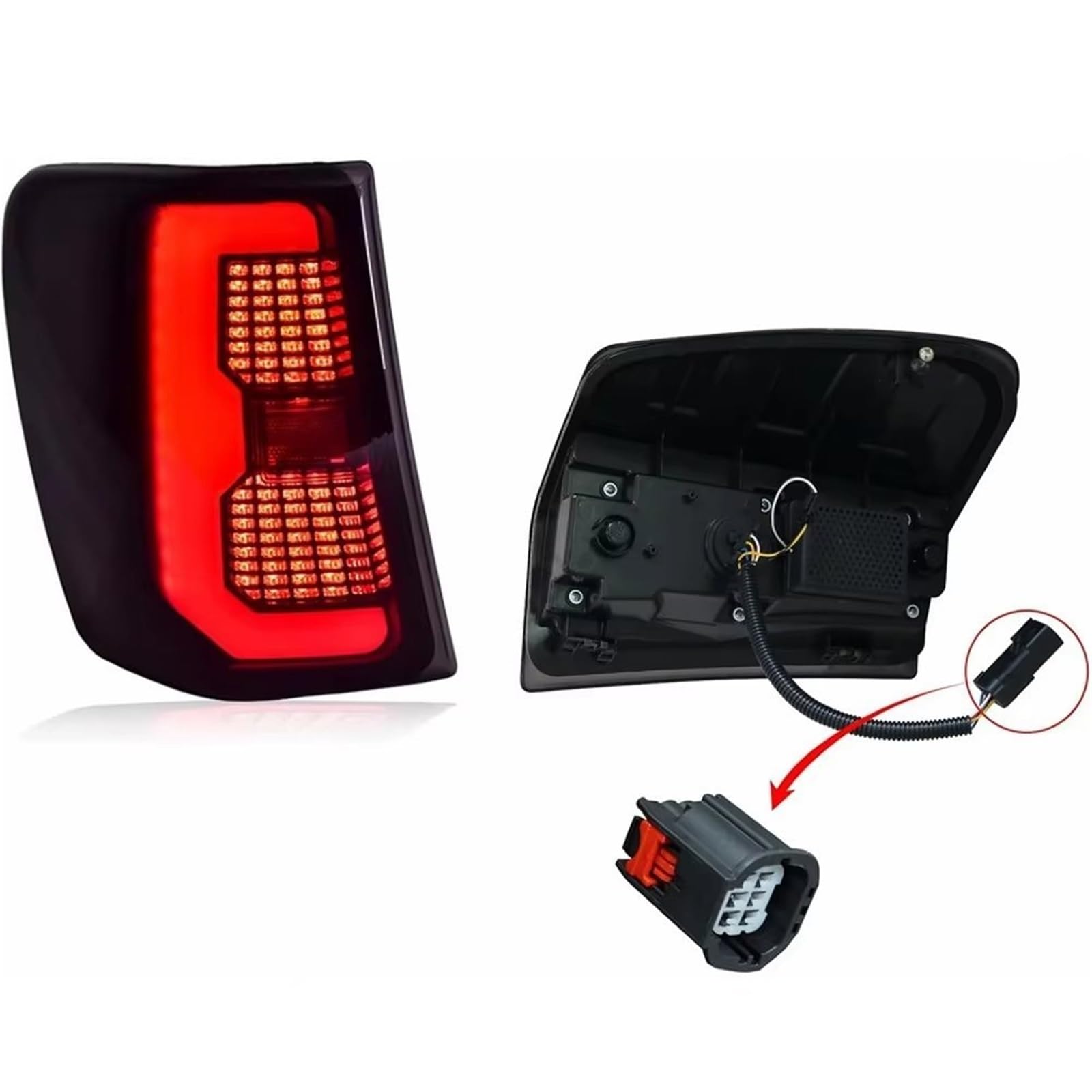 Luces Traseras Juego Luces Traseras LED Para Jeep Para Grand Para Cherokee MK2 WJ 1999-2004 Incluye Luz Freno Antiniebla Intermitente Trasera Piloto trasero(Pair of Red)