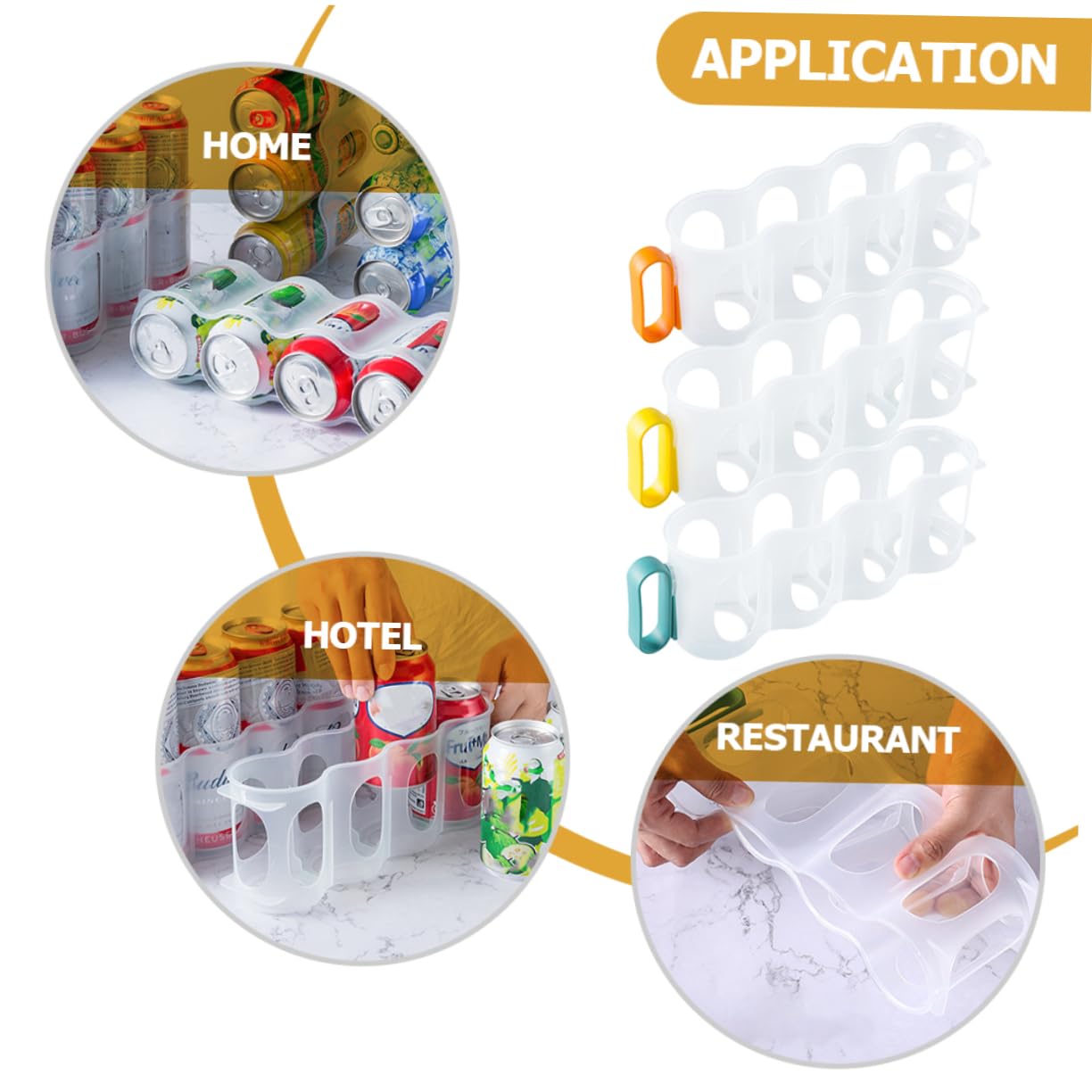 Cabilock 3-Piece Fridge Organization Soda Can Organizer for Refrigerator Can Holder for Refrigerator Plastic Can Rack Kitchen Can Organizer Beer Supply