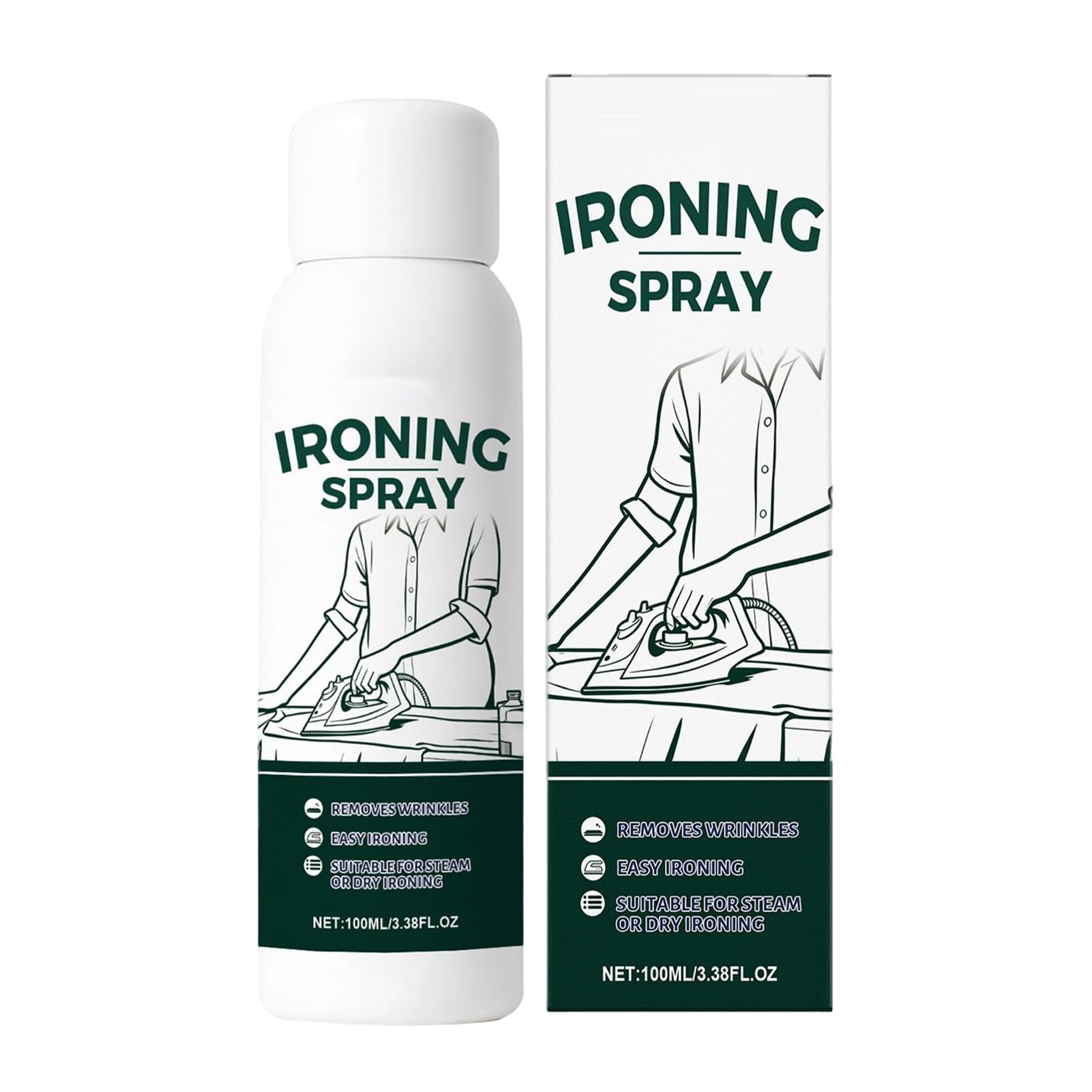 Spray Do Prasowania, Szybko Usuwa Zmarszczki, 100 Ml, Mgiełka Przeciwzmarszczkowa, Antystatyczny Spray Do Żelaza, Zmniejsza Elektryczność Statyczną, Idealny Bawełny Len Poliester Wełna Jedwab