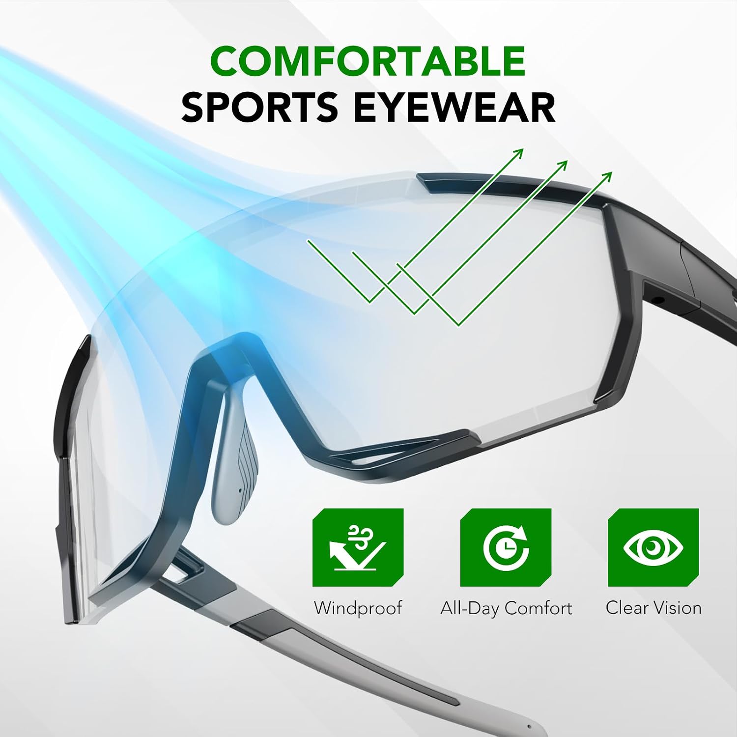 Polarized Sunglasses for Men, Sport Sunglasses Men，UV400 Protection for Running Fishing Driving Baseball Cycling