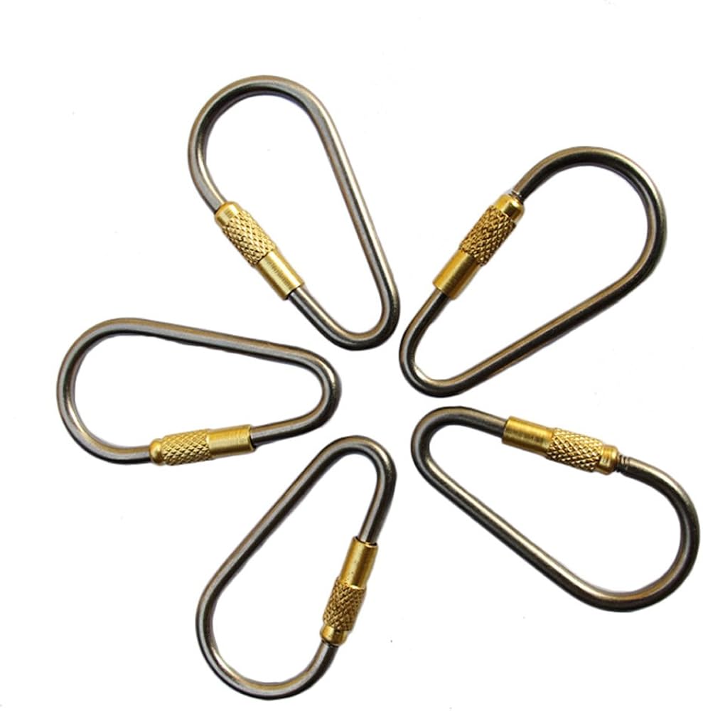 EKLOEN 5pcs MINI Titanium Locking Carabiner, Perfect D-ring for Outdoor and Indoor Use : Sports & Outdoors