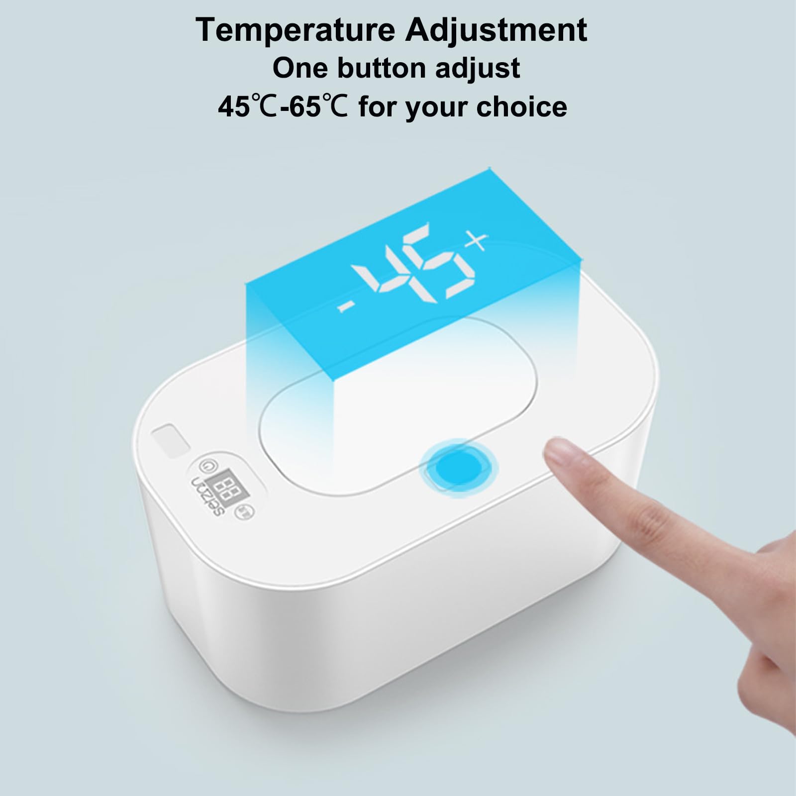 iFCOW Calentador y dispensador de toallitas para bebés, calentador y dispensador de toallitas con temperatura ajustable