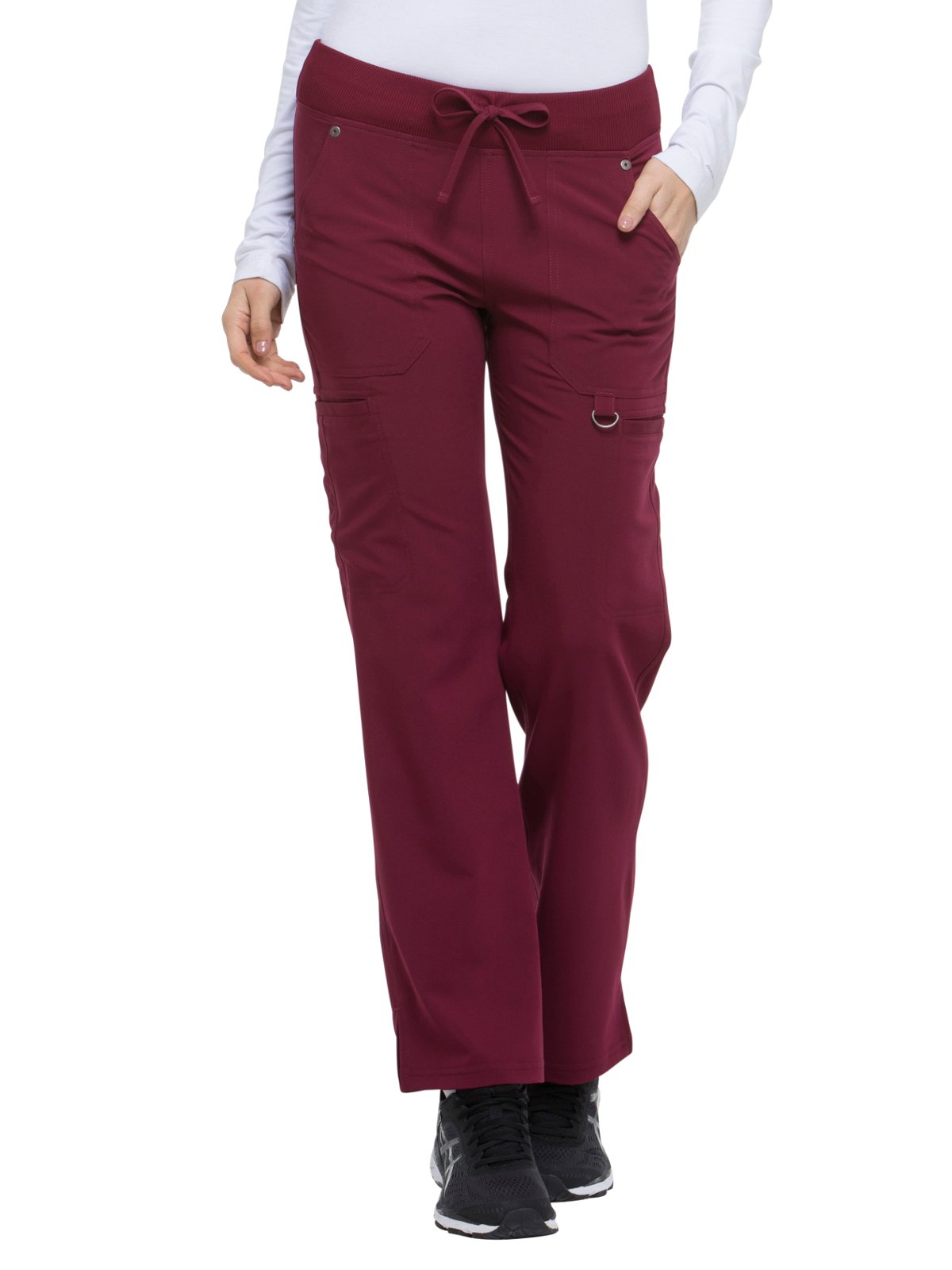 Dickies Xtreme Stretch Women's Drawstring Scrub Pant Medium Petite D- Wine