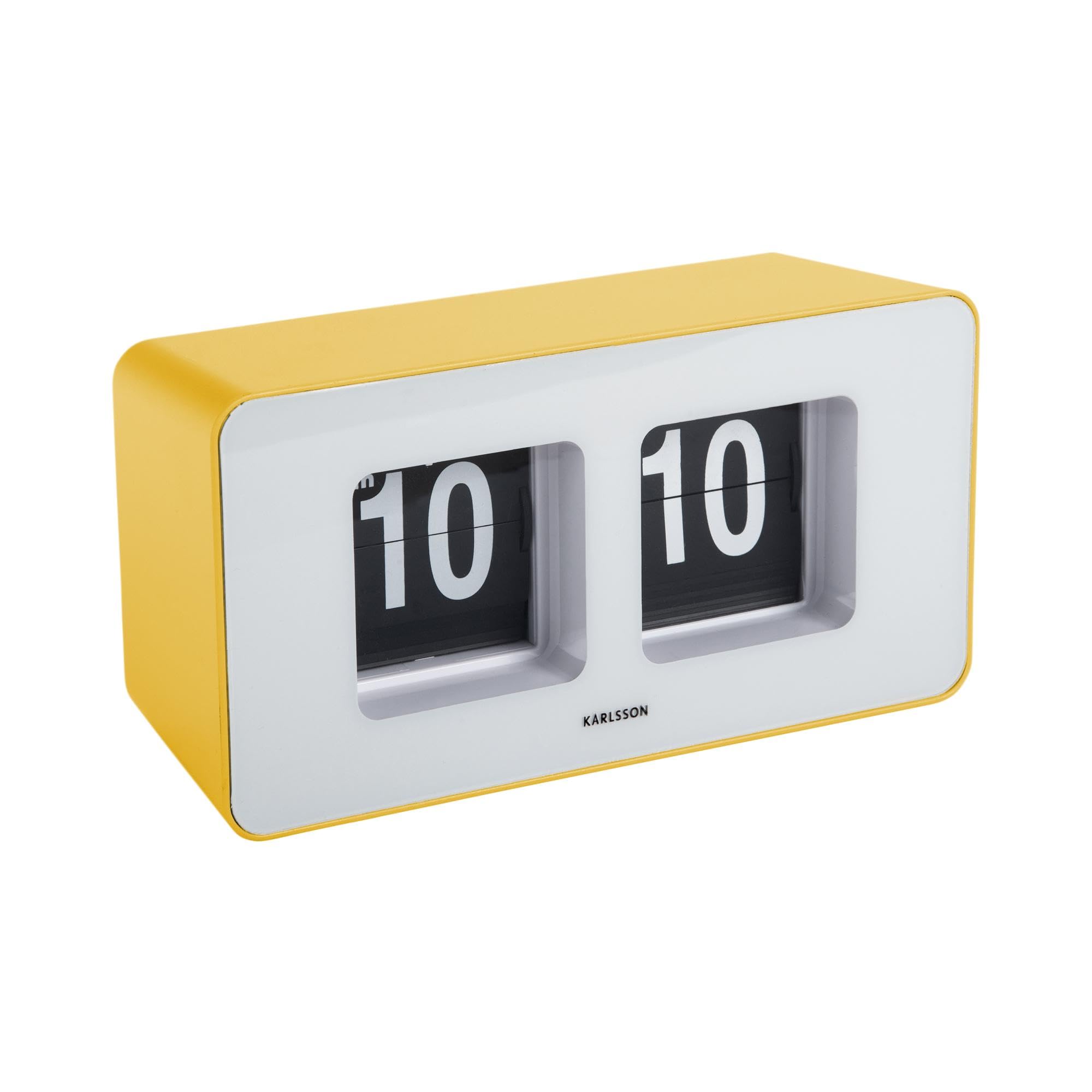 Karlsson Yellow Wall / Table Clock Funky Flip Bright