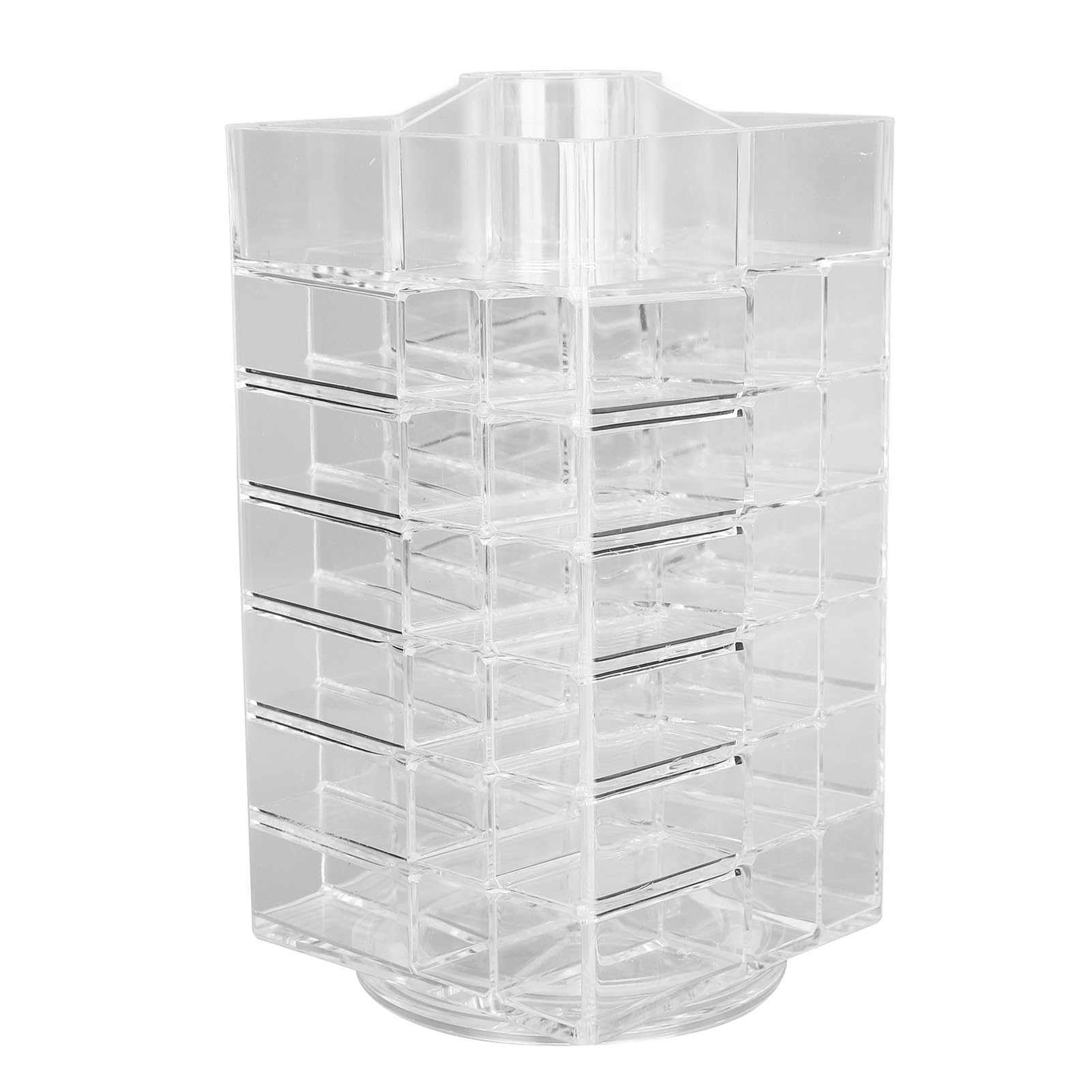 Fabater 360 Grad Rotierender Acryl Lippenstift Turmhalter, 53 Schlitze, Lipgloss Halter, Kosmetikorganiser für Frau, Transparent, 28x17x16 cm, 1 kg max. Gewicht, 1 stück