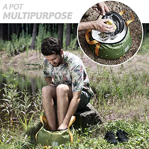 Seau pliable portable de 10 L – Lavabo de camping avec poignée, idéal pour le lavage de voiture et les activités de plein air