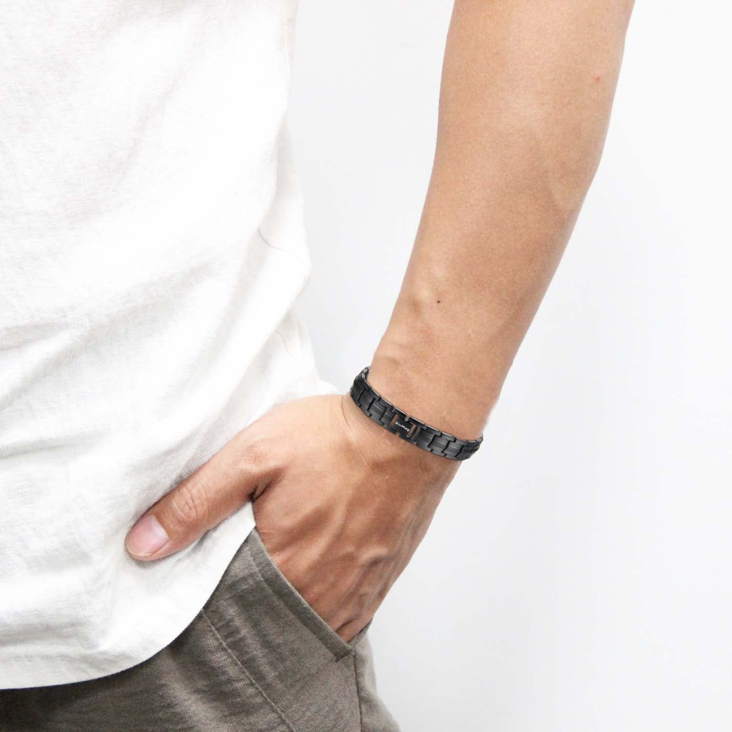 MagEnergy kupferarmband herren – Drei Ultra-Starke Magnete, Männliches Design Reines Kupfer-Magnetarmband, Einstellbare Länge mit Größenanpassungswerkzeug