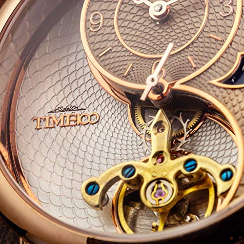 Image of TIME100 Tai Chi Dial Flywheel Moon Phase Hollow Automatic Watch for Men and Women