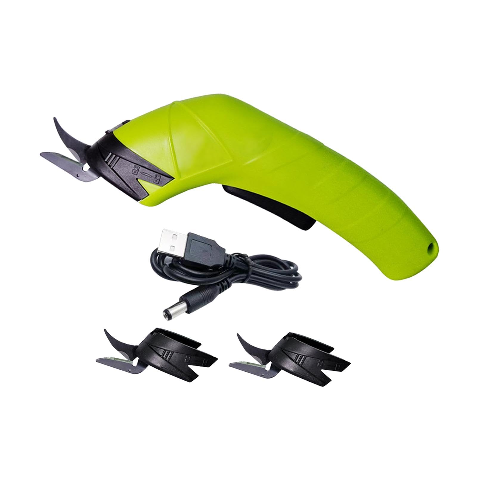 Amagogo Outil de Coupe de Ciseaux électriques, Ciseaux de Couture Rechargeables, Coupe-Tissu à Prise Confortable pour Scrapbooking couturière vêtements, Acier au tungstène 3 têtes