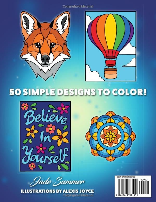 Simple Coloring Book: Easy, Bold, and Large Print Designs for Adults, Teens, Seniors, and Beginners (Easy Coloring Books) - Image 2