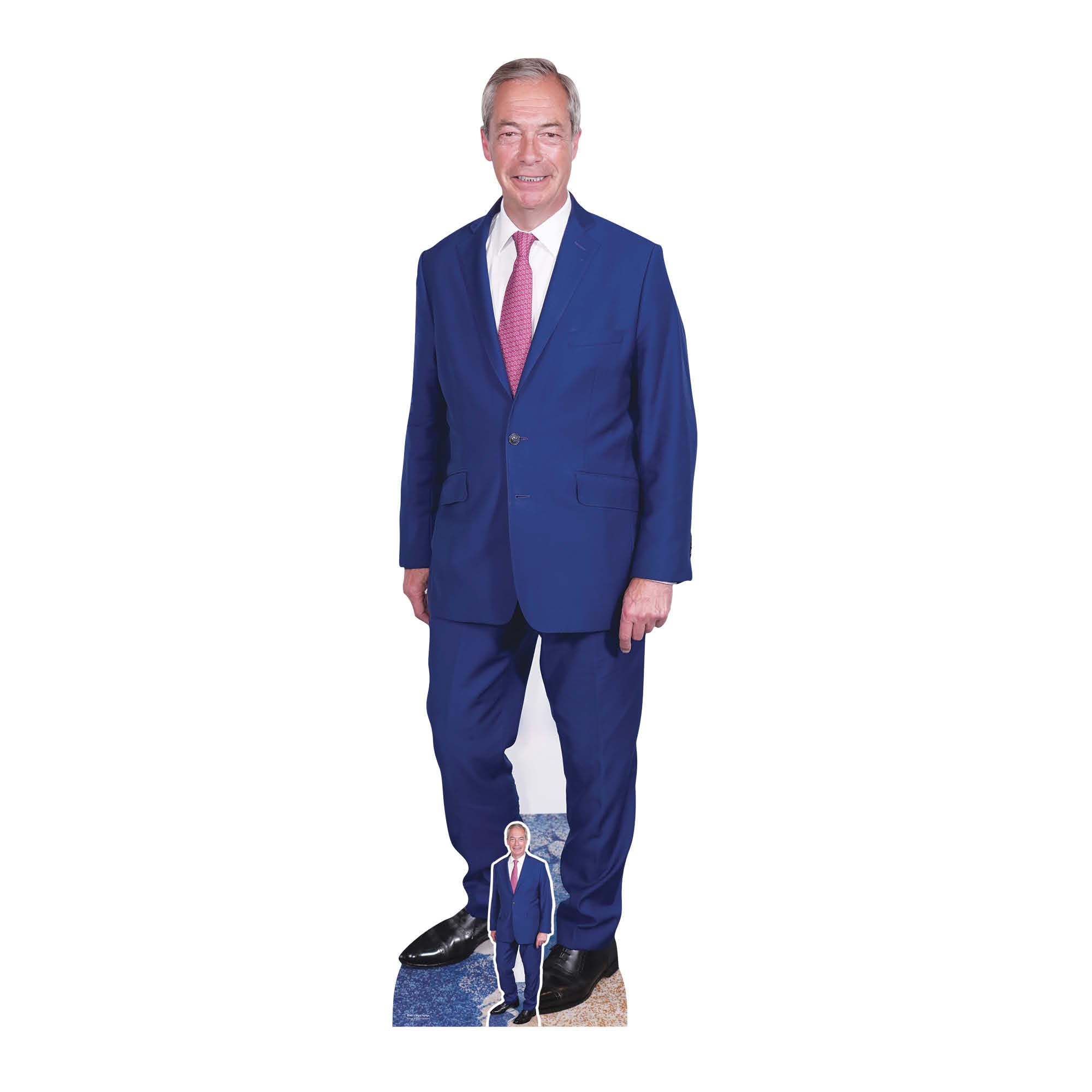 Star Cutouts SC4511 Nigel Farage Pink Tie Reform Leader Lifesize Cardboard Cutout 183cm – Political Party Decoration, Event Display & Talking Point