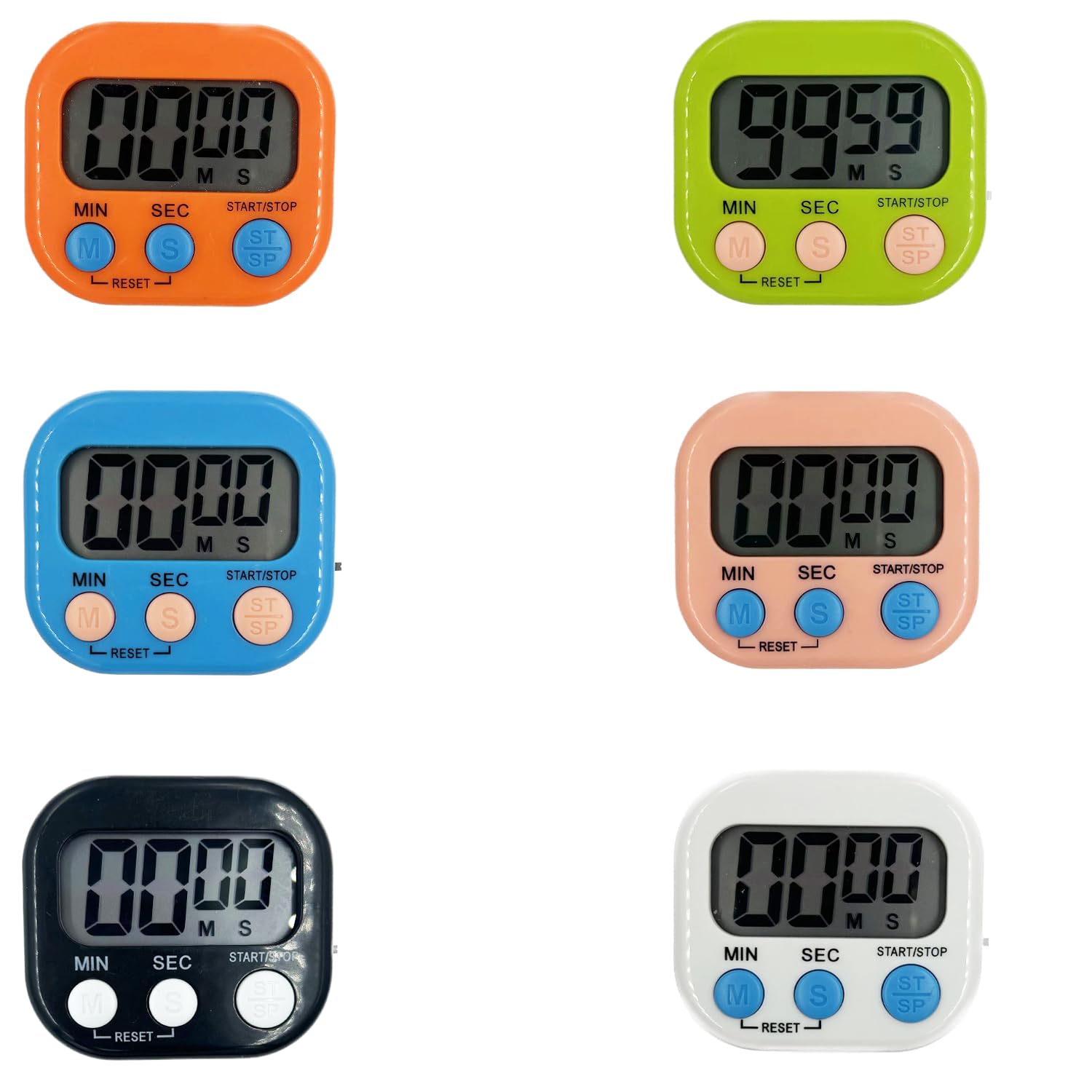 6 Pcs Kitchen Timer, Magnetic Digital Kitchen Timer