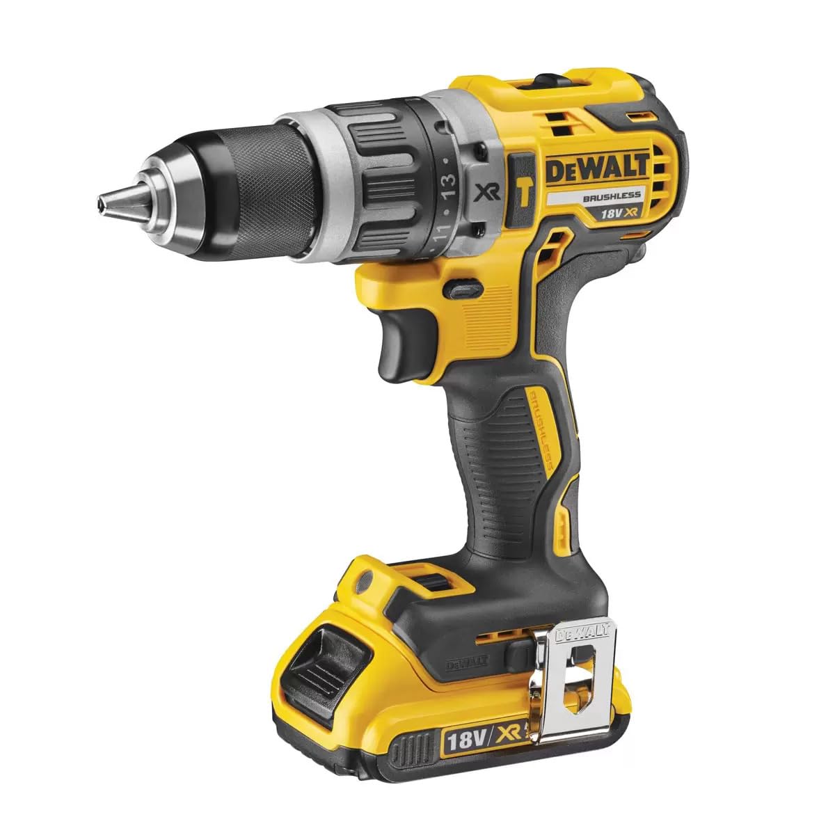 DEWALT Kit trapano avvitatore a percussione senza spazzole – include 2 batterie da 2 Ah con kit borsa e caricabatterie